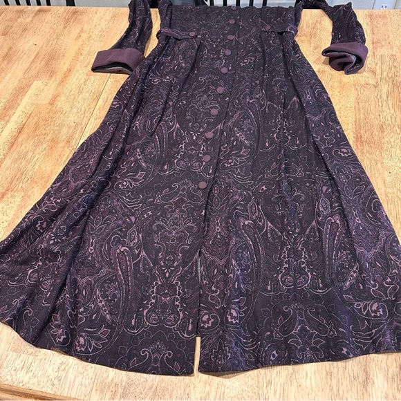 Plaza South Vintage 90s Women's Purple Paisley Dress Size 10P - Picture 16 of 16